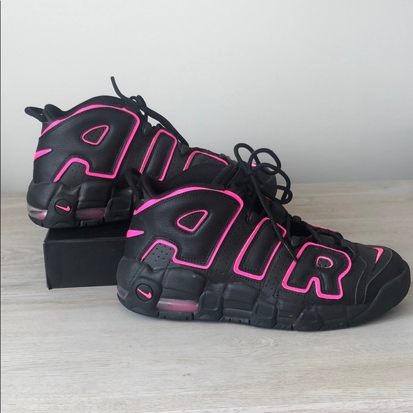 nike air more uptempo black pink blast